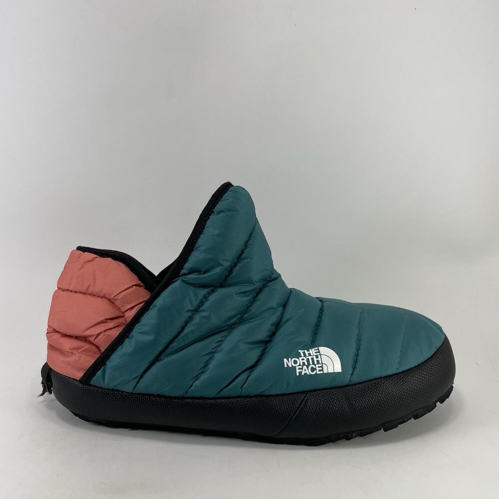 The North Face ThermoBall Traction Bootie Spruce/ Peach Slippers Womens Size 6